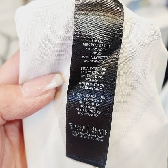 WHBM Cowl‑Neck Check Dress | Black‑&‑White Sleeveless A‑Line Size 4 - Picture 12 of 12